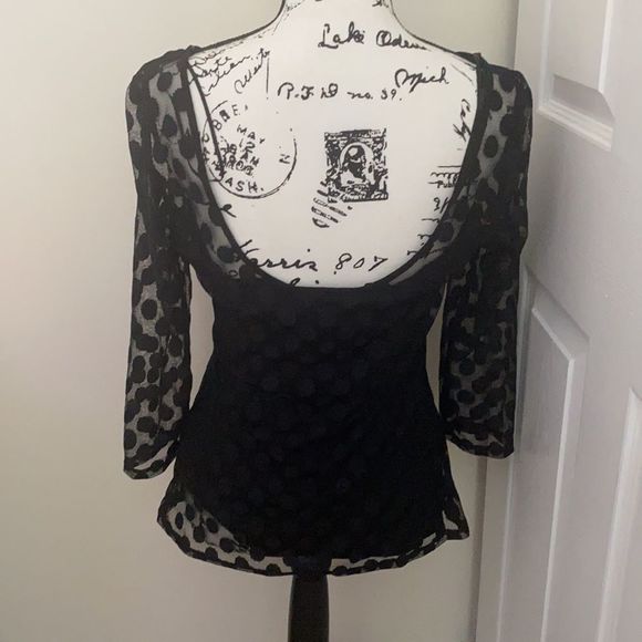 GUESS Sheer Polka Dot Top - Picture 4 of 5